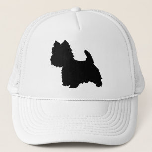 Gorra De Camionero Silueta de Terrier West Highland Blanco