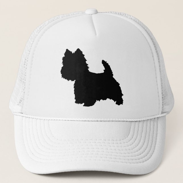 Gorra De Camionero Silueta de Terrier West Highland Blanco (Anverso)