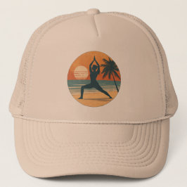 Gorra De Camionero Silueta de Yoga al Atardecer en la Playa | Vida de