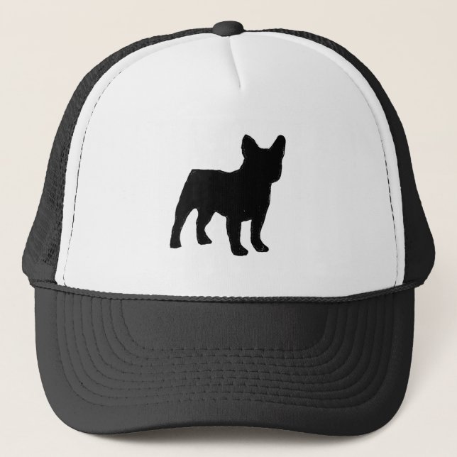 Gorra De Camionero silueta del bulldog francés (Anverso)