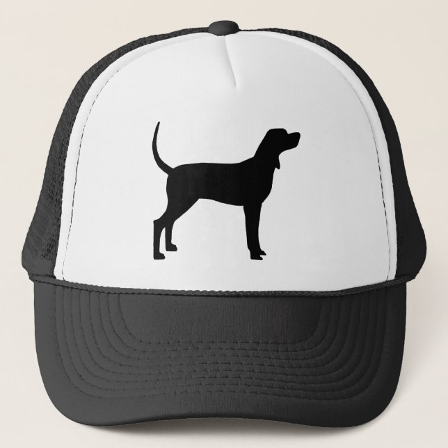 Gorra De Camionero Silueta del Coonhound (negro) (Anverso)