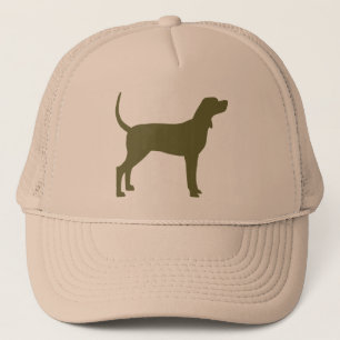 Gorra De Camionero Silueta del Coonhound (verde verde oliva)
