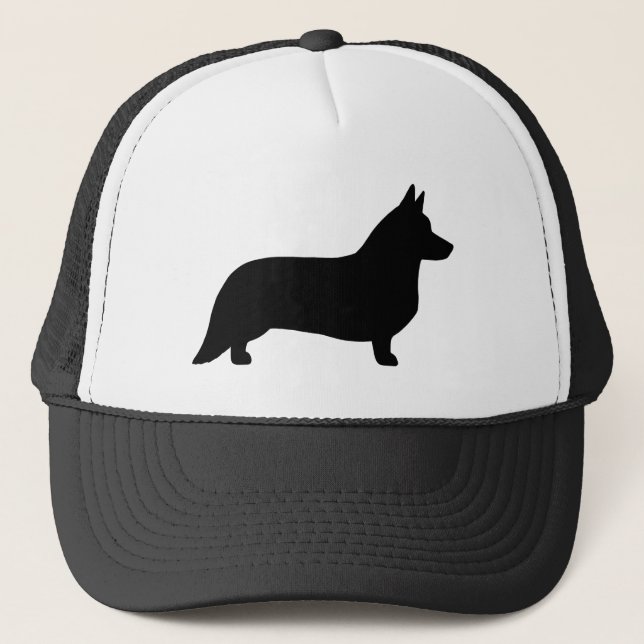 Gorra De Camionero Silueta del Corgi Galés de la rebeca (Anverso)