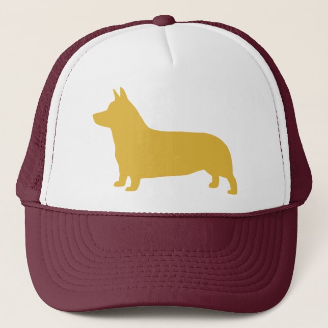 Gorra De Camionero Silueta del Corgi Galés del Pembroke (Anverso)