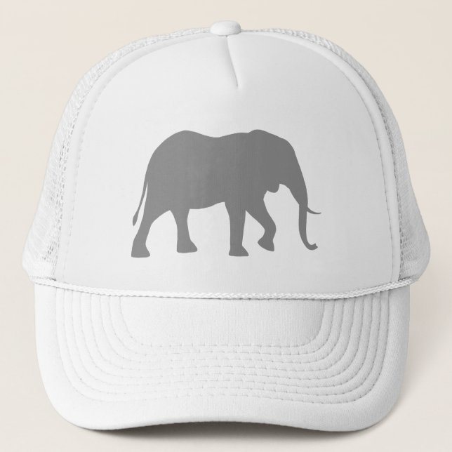 Gorra De Camionero Silueta del elefante africano (Anverso)