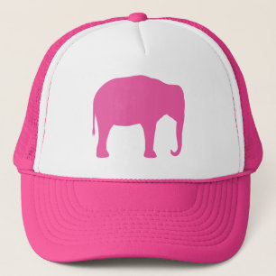 Gorra De Camionero Silueta del elefante rosado
