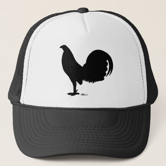 Gorra De Camionero Silueta del gallo del gallo de pelea (Anverso)