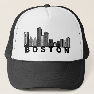 Gorra De Camionero Silueta del horizonte de Boston