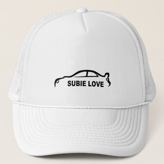 Gorra De Camionero Silueta del negro del amor de Subie (Anverso)