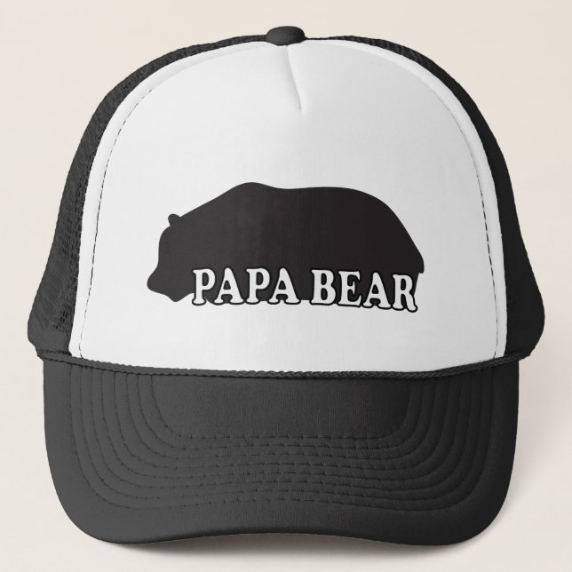 Gorra De Camionero Silueta del oso de la papá (Anverso)