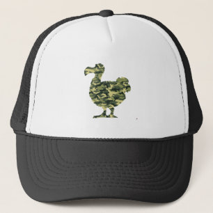 Gorra De Camionero Silueta del pájaro del Dodo del camuflaje