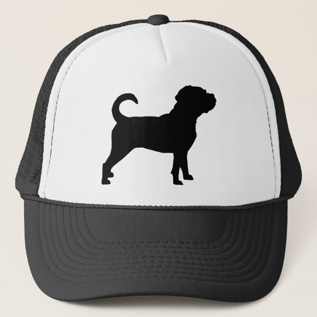 Gorra De Camionero Silueta del perro de Puggle (Anverso)