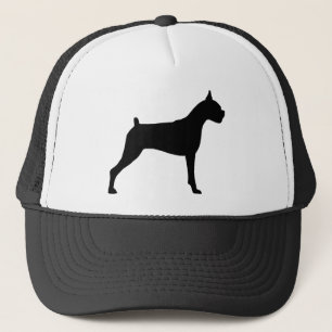 Gorra De Camionero Silueta del perro del boxeador