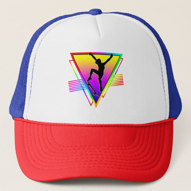 Gorra De Camionero Silueta Retro de Patinador (Anverso)