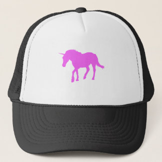 Gorra De Camionero Silueta rosada del unicornio