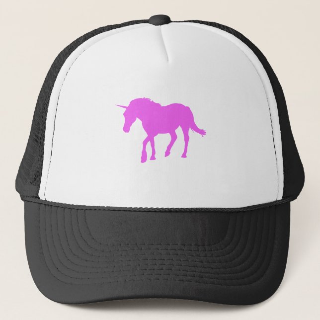 Gorra De Camionero Silueta rosada del unicornio (Anverso)