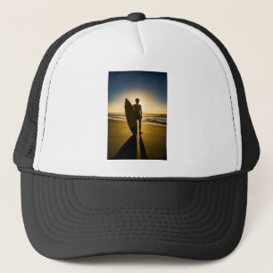 Gorra De Camionero Silueta surfista al amanecer
