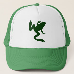 Gorra De Camionero Silueta verde oscuro de la rana