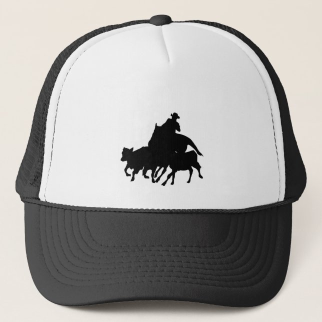 Gorra De Camionero Siluetas - caballos - encierro del equipo (Anverso)