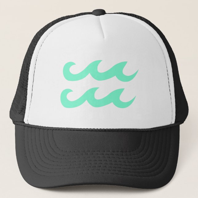 Gorra De Camionero Símbolo Aquamarine Aquarius Zodiac (Anverso)