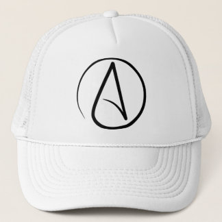 Gorra De Camionero Símbolo de ateísmo: negro sobre blanco