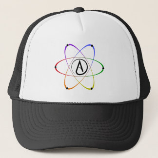 Gorra De Camionero Símbolo de átomo ateo arcoíris negro
