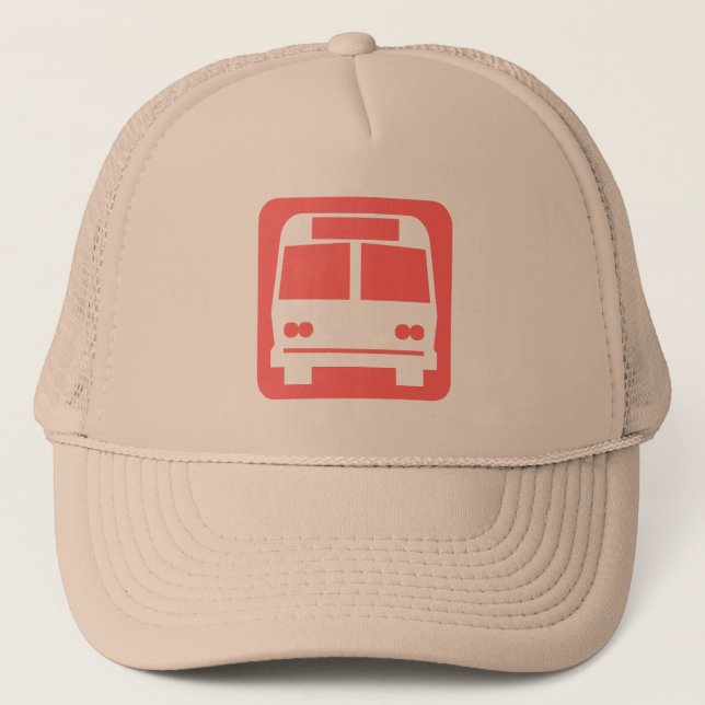 Gorra De Camionero Símbolo de bus - Rosa tropical (Anverso)