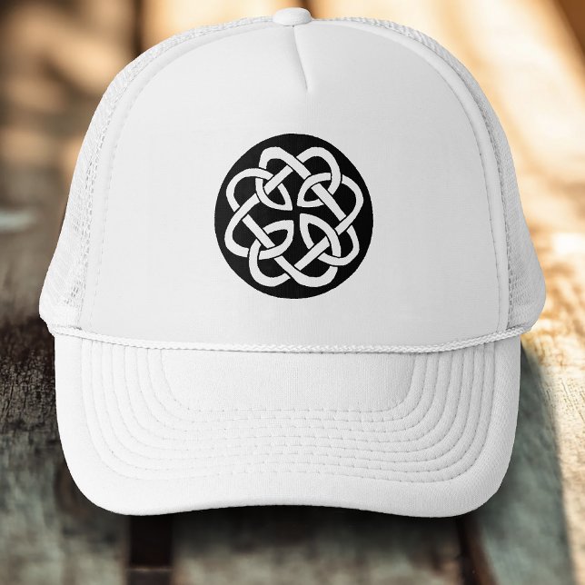 Gorra De Camionero Símbolo de círculo de nudo celta blanco y negro (Subido por el creador)