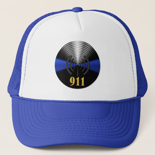 Gorra De Camionero Símbolo de división de la línea azul delgada origi (Anverso)