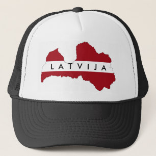 Gorra De Camionero símbolo de forma del mapa del país de latvia latvi