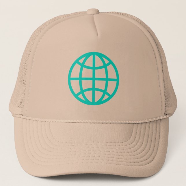 Gorra De Camionero Símbolo de globo - cian (Anverso)