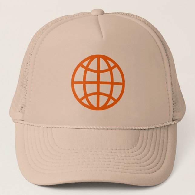 Gorra De Camionero Símbolo de globo - Naranja (Anverso)