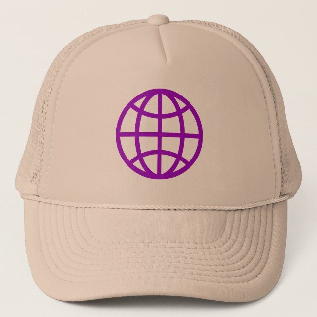 Gorra De Camionero Símbolo de globo - Púrpura (Anverso)