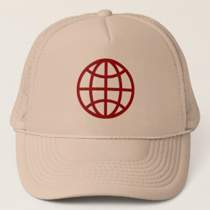 Gorra De Camionero Símbolo de globo - Rojo de rubí