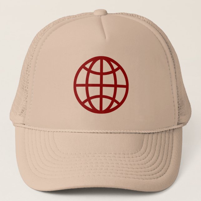 Gorra De Camionero Símbolo de globo - Rojo de rubí (Anverso)