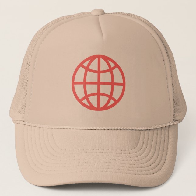 Gorra De Camionero Símbolo de globo - Rosa tropical (Anverso)