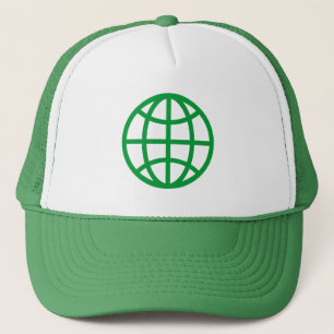 Gorra De Camionero Símbolo de globo - Verde de hierba