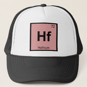 Gorra De Camionero Símbolo de la tabla periódica de química del hafni