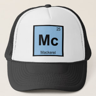 Gorra De Camionero Símbolo de la tabla periódica de química del pez c