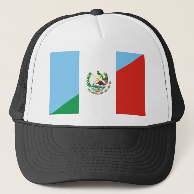 Gorra De Camionero símbolo de media bandera guatemala méxico (Anverso)