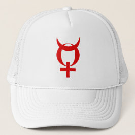 Gorra De Camionero Símbolo de mercurio planetario (rojo)
