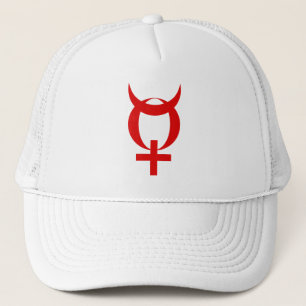 Gorra De Camionero Símbolo de mercurio planetario (rojo)