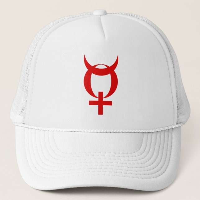 Gorra De Camionero Símbolo de mercurio planetario (rojo) (Anverso)