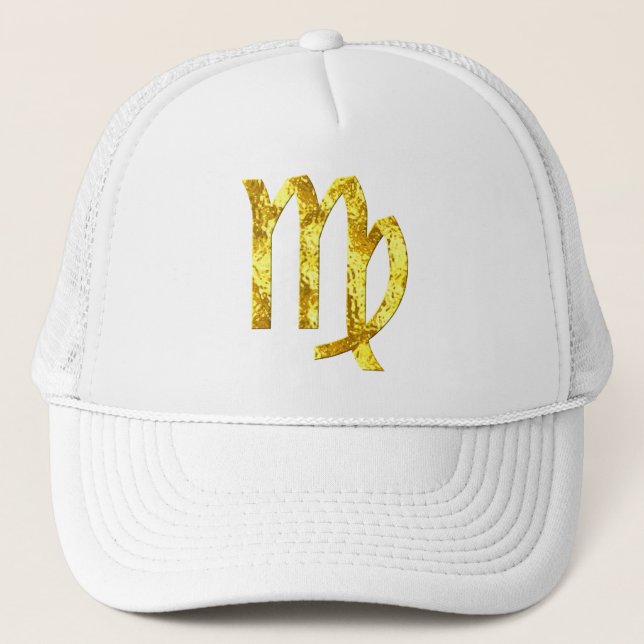 Gorra De Camionero Símbolo de oro Virgo Zodiac (Anverso)