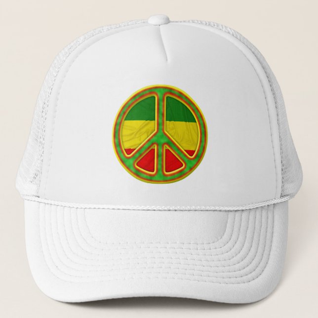 Gorra De Camionero Símbolo de paz de Rasta (Anverso)