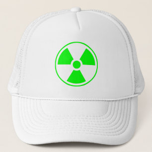 Gorra De Camionero Símbolo de radiación nuclear radiactiva en verde