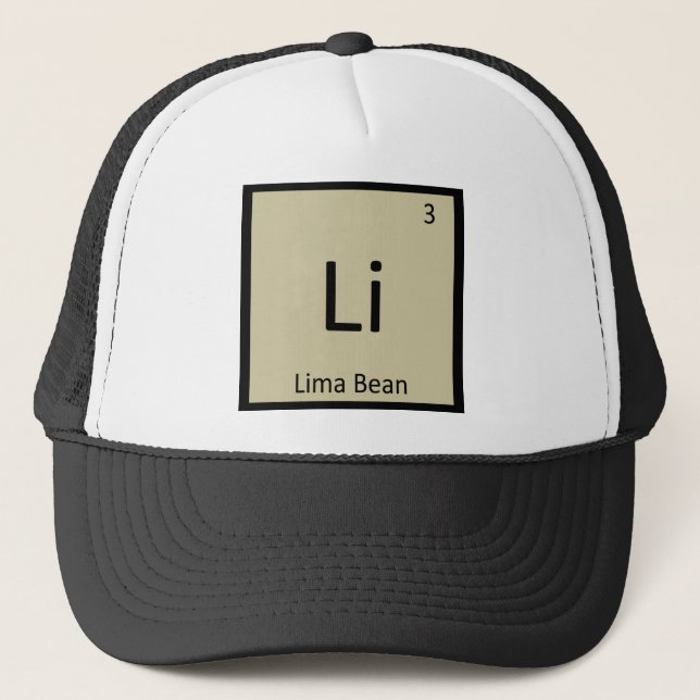 Gorra De Camionero Símbolo de tabla periódica de química bean limeña (Anverso)