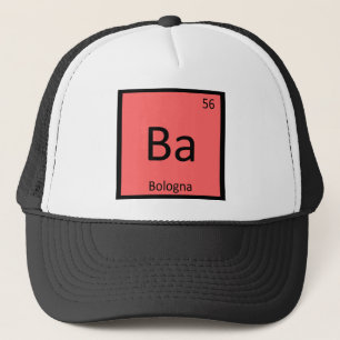 Gorra De Camionero Símbolo de tabla periódica de química de la carne