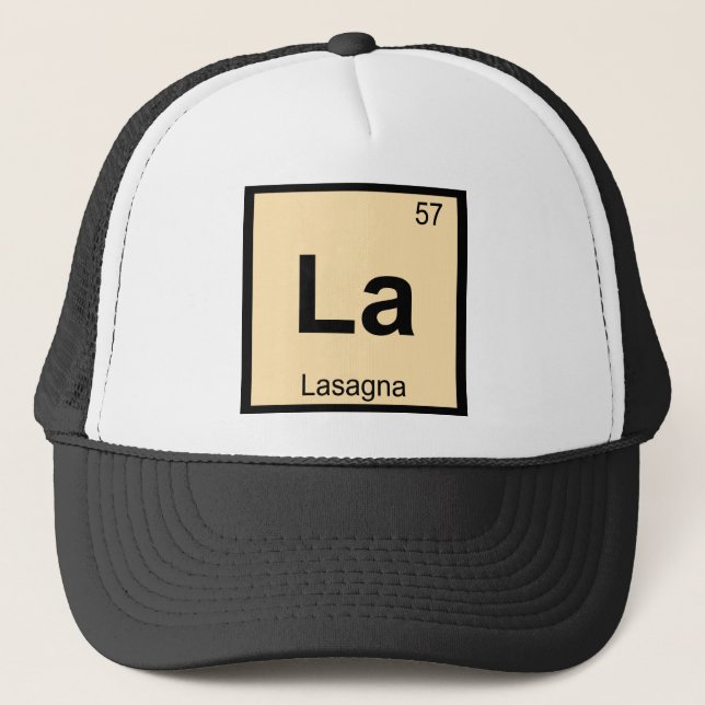 Gorra De Camionero Símbolo de tabla periódica de química de la pasta  (Anverso)