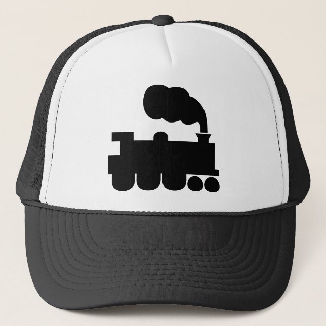 Gorra De Camionero Símbolo de tren de vapor - negro (Anverso)